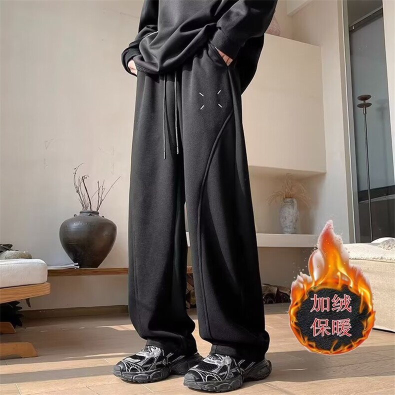 重磅休闲裤子男秋冬季美式宽松直筒弯刀裤男士潮牌hiphop长,男装休闲裤,星座218-1（原230）
