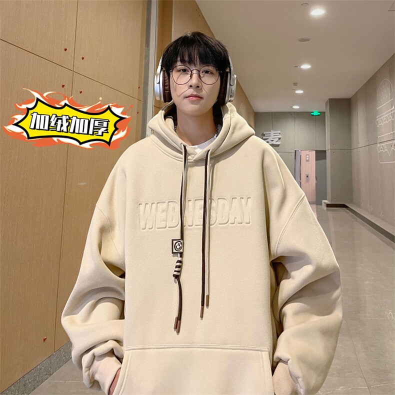 抖音品质港风重磅工艺加绒潮流立体钢印字母卫衣LMWY03JR-P60,男装卫衣,电商B325
