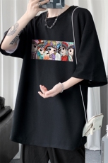 HT73250-P22华夫格t恤男短袖男大码五分袖短句风，男装T恤，电商A040