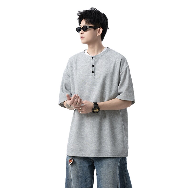 华夫格亨利领短袖男polo衫cp124-特p20,男装T恤,电商B371