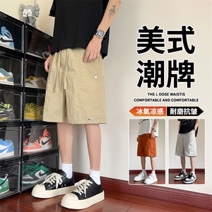 抖音品质运动五分裤潮牌冰丝薄款五分短裤A146-GY528特p25量大优图片