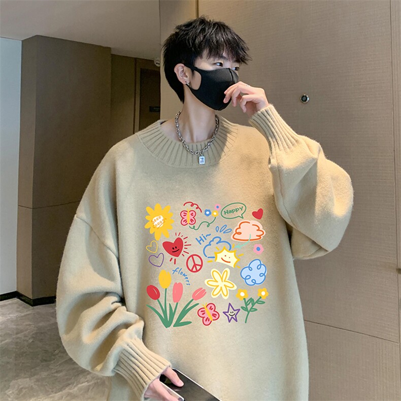 半高领毛衣男士大码针织衫男毛线衣男M18319-P45加绒款-P65,男装针织衫/毛衣,电商A040