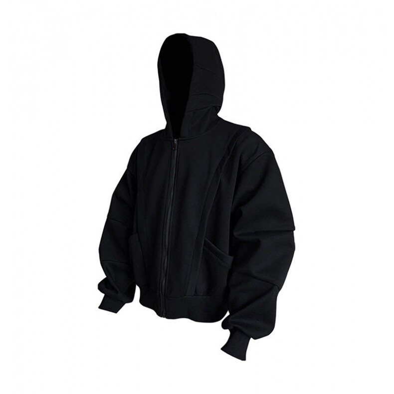 网图重磅全棉420克工装口袋卫衣拼接连帽开衫外套RH5330-P65,男装工装外套,四季星座610B