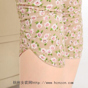 时尚印花七分裤女夏季新款高腰显瘦修身小脚裤百搭休闲裤图片
