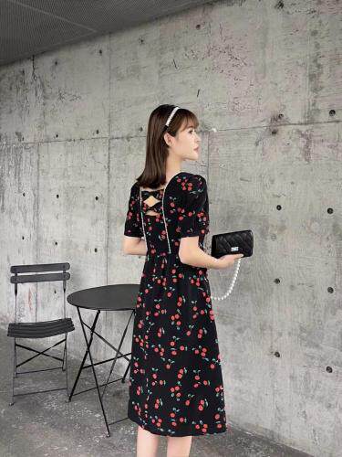 【现货】夏季新款小清新樱桃连衣裙，女装连衣裙，芷炫