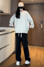 2026春季新款女模内景大码美潮高街圆领卫衣M-5XHW24070-特P40，男装卫衣，电商A022