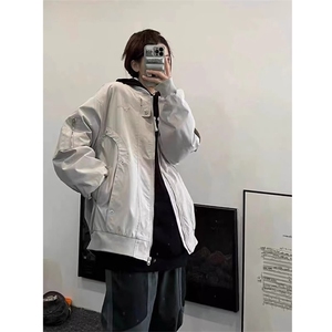 美式复古棒球服机能工装高街vibe外套男春秋飞行员夹克JK210-P63图片