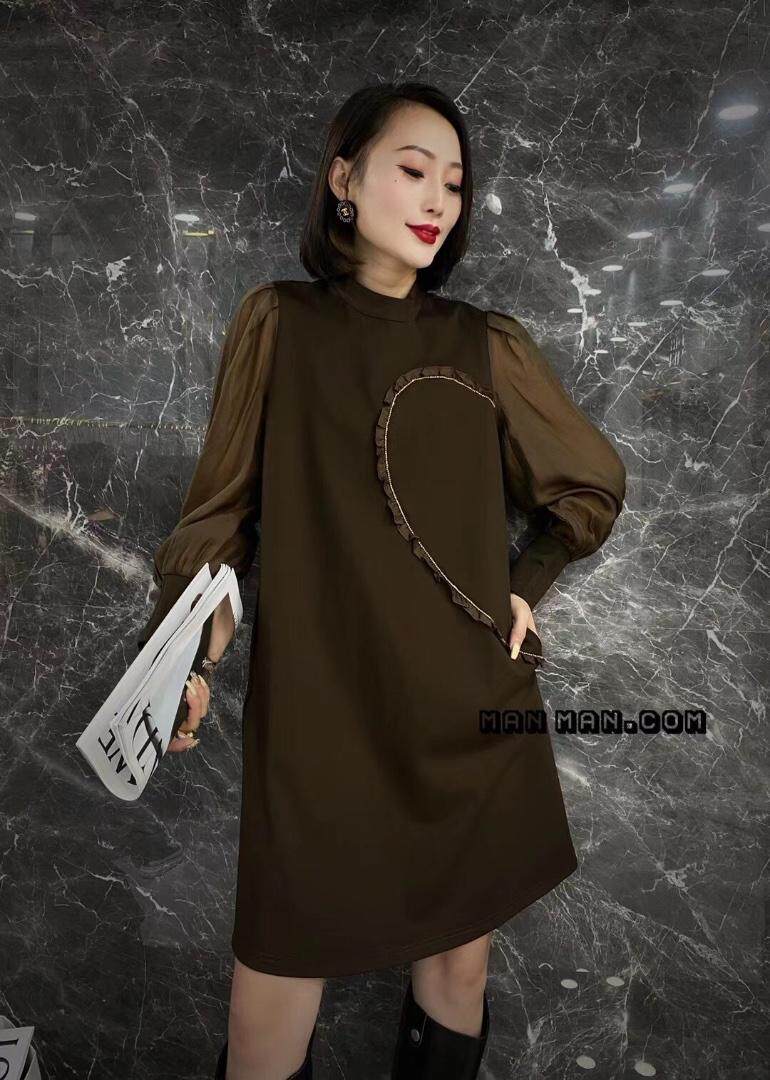 秋冬欧版时尚休闲连衣裙，女装连衣裙，紫锦百艳