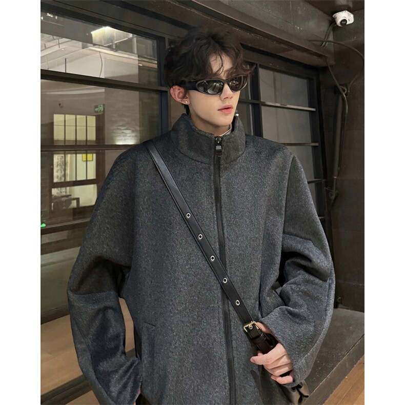 加棉加厚cleanfit立领短款拉链毛衣大衣夹克504-F30-P75控108,男装毛呢大衣,星座504
