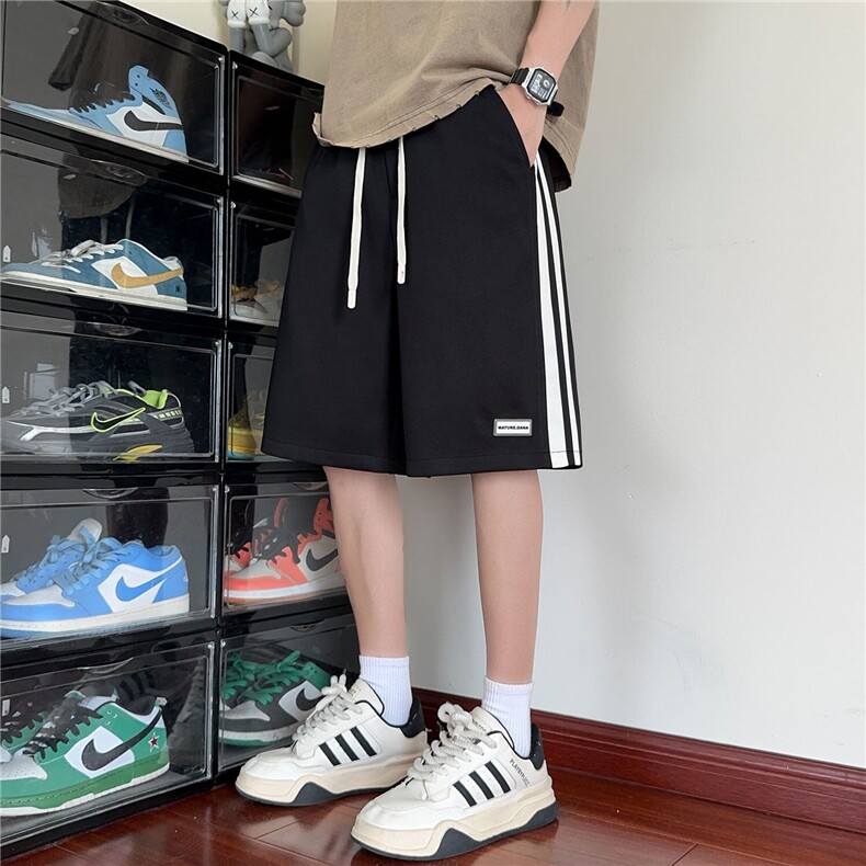 美式oversize条纹拼接速干设计休闲短裤X416B-1-DK3122-特P25控58,男装牛仔裤,星座416B-1
