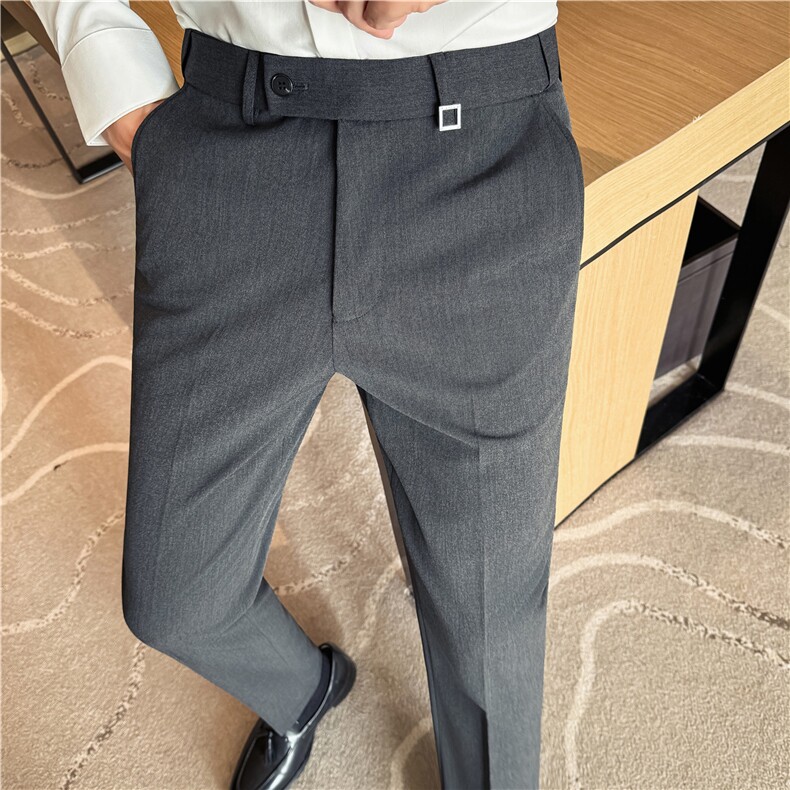 主推款~隐形松紧腰~内置防滑条~金属装饰~修身西装长裤XK7055-P73,男装西服套装,电商A213