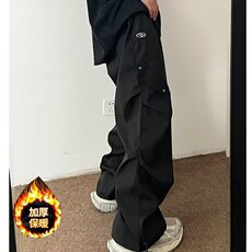 现货伞兵工装裤男女秋冬季宽松休闲裤痞帅阔腿直筒潮加绒加厚裤子，男装工装外套，星座302B