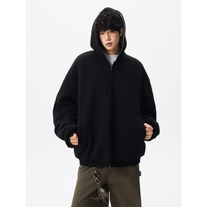 8XL-M 500克潮牌百搭卫衣男美式情侣连帽撞色休闲廓形外套WY33P68图片