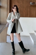 现货档口主推新款双面羊毛呢大衣外套p275-k398，女装毛呢外套，丝露怡语