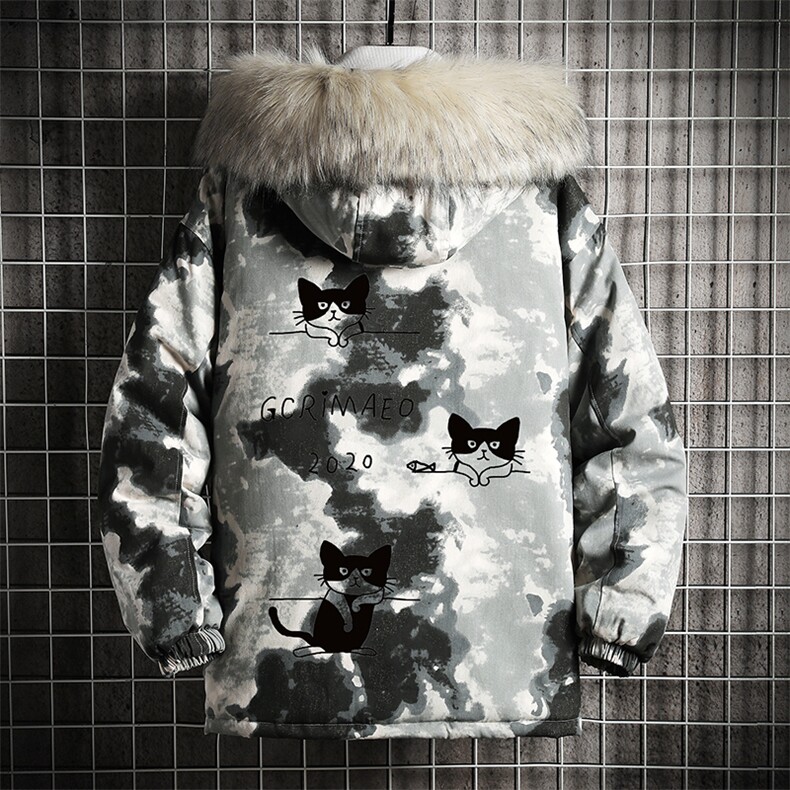 MC49095-P135日系潮衣男大码派克服男工装服外套袄网格,男装棉衣,电商A040A