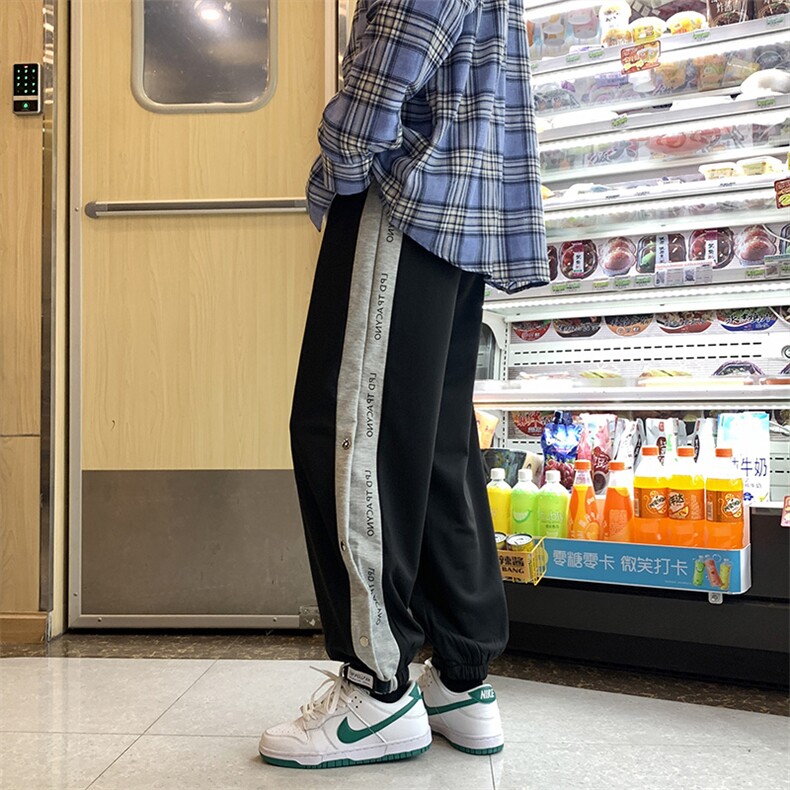 魔术贴裤子男美式篮球裤宽松束脚潮牌秋冬青少年运动卫裤K091-P38,男装休闲裤,星座308B-1