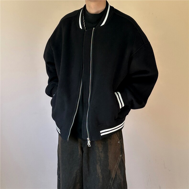 现货羊毛呢料外套男宽松休闲棒球服A351-AJ2641-P115控188,女装短外套,电商A351
