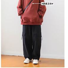 日系宽松大口袋工装裤男女基础款春秋潮牌街头百搭直筒情侣休闲裤，男装休闲裤，星座506A
