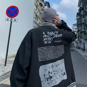 2022华夫格棒球服外套男bf宽松炸街上衣高街休闲夹克 W5261-P53图片