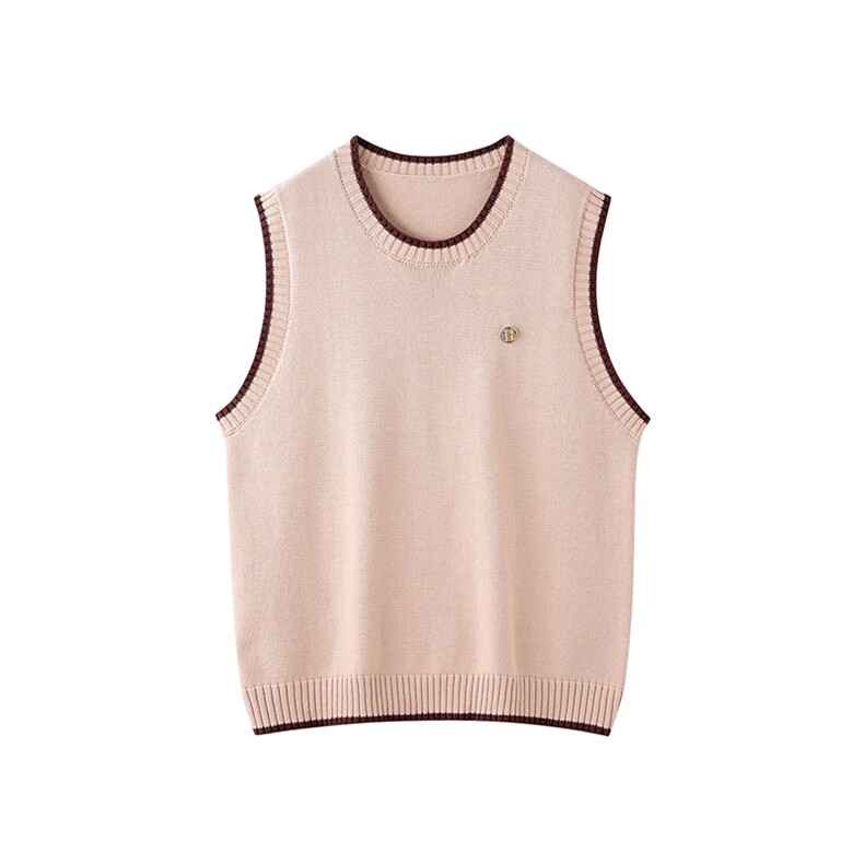 2025年秋季新款加厚加边针织女士马甲时尚休闲通勤百搭，女装马甲，洁纯羊绒