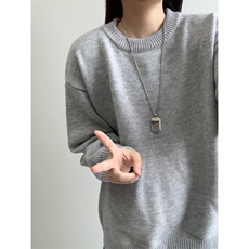 重磅秋冬男女纯色打底针织衫圆领套头半高领毛衣美式复古休闲上衣，男装T恤，电商A486