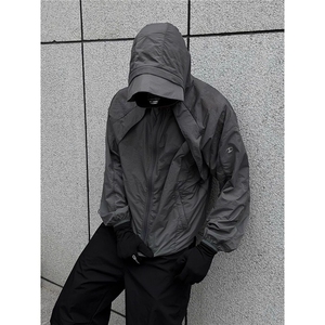 【有货】D3Y193-批50户外冲锋骑行剪裁防晒衣服男夏季连帽夹克潮