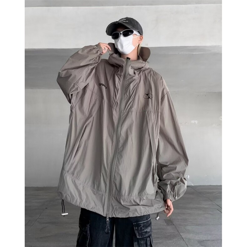 可收纳防晒服机能外套户外轻薄凉感防晒衣皱真抽绳W9310,男装防晒衣,星座1116A-1（原606A）