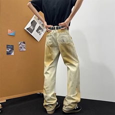 废土风破洞牛仔裤男款薄款潮牌直筒长裤子2160P49，男装牛仔裤，星座410-2