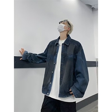 美式长袖牛仔衬衫男秋季宽松休闲衬衣男士百搭外套潮J3350/P70，男装衬衫，星座506