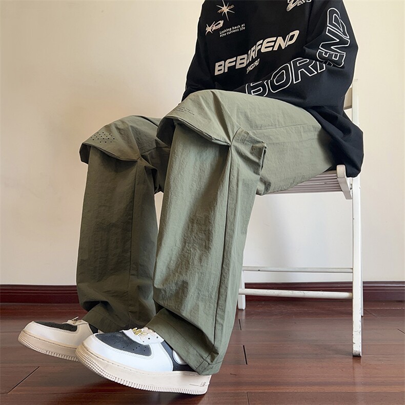 休闲裤男冰丝四面弹宽松纯色透气直筒速干裤DSA157B-K9813-特P35,男装休闲裤,电商A157B