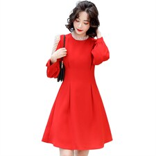 2021春季新款时尚优雅气质荷叶领拼接网纱修身连衣裙，女装连衣裙，天丝秀