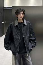 2025春季新款拼色夹克外套美式防水翻领上衣811A-JK3010-P88，男装夹克，星座811A