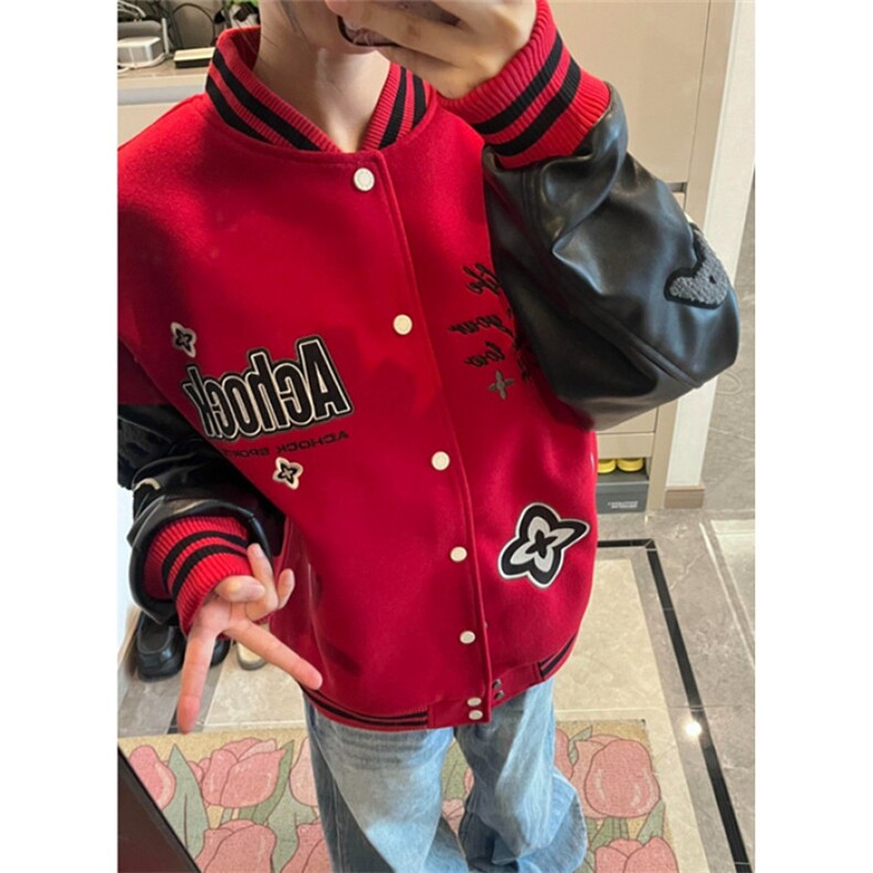 痞帅加厚夹克棒球服男女秋冬季撞色刺绣休闲情侣外套JA507,男装夹克,星座1116A（原606A-3）