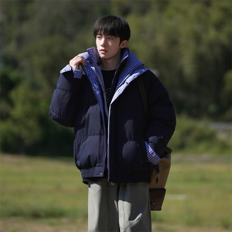 冬季新品得物美式潮流高品质格子加绒加厚棉衣外套棉服MY5566-P88,男装棉衣,星座610B-1