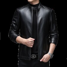 WL-M8268男式2023秋季新款立领头层绵羊皮皮衣男P480图片