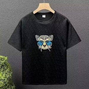 欧洲站潮牌高端圆领短袖T恤男夏季新款圆领休闲潮流欧货半袖男装图片