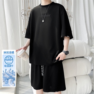 2025 夏季新款 旋律风车大码冰丝短袖T恤套装M-5X HQ25442-P60图片