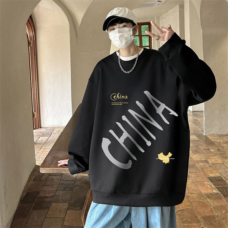 控38简约帅气百搭长袖t恤男大码卫衣T4208-P25加绒款-P35,男装卫衣,电商A040