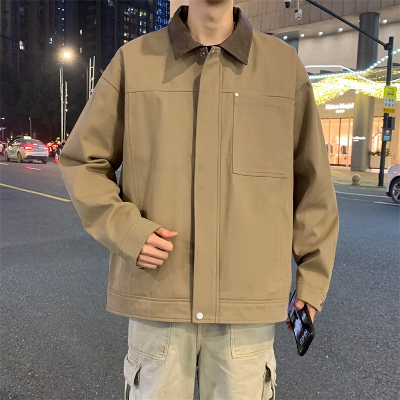 美式复古撞色翻领夹克男宽松复古休闲工装外套A406JK3520特P85,男装夹克,星座309（原A406）