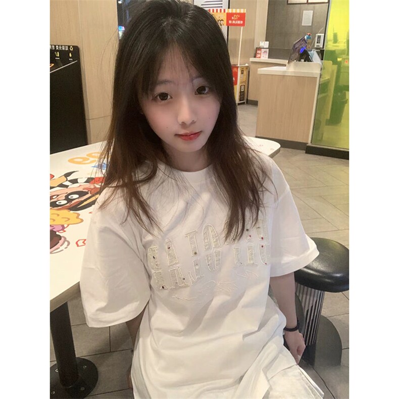 万针全刺绣工艺抖音得物高品质260克重磅纯棉双纱美式高街短袖T恤,男装T恤,电商A486