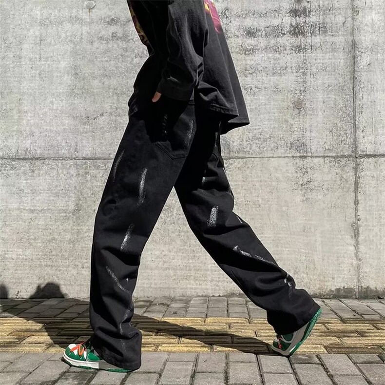 欧美vibe风直筒宽松牛仔裤男ins潮牌嘻哈痞帅高街长裤子N1630-p45,男装牛仔裤,星座1008