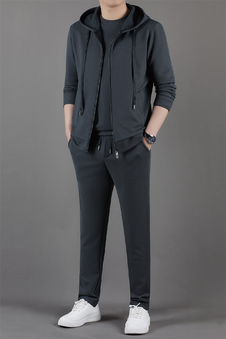 AFW188111216加厚毛料精品男士运动套装三件套主题长期款稳定,女装套装/套裙,钱塘207-3