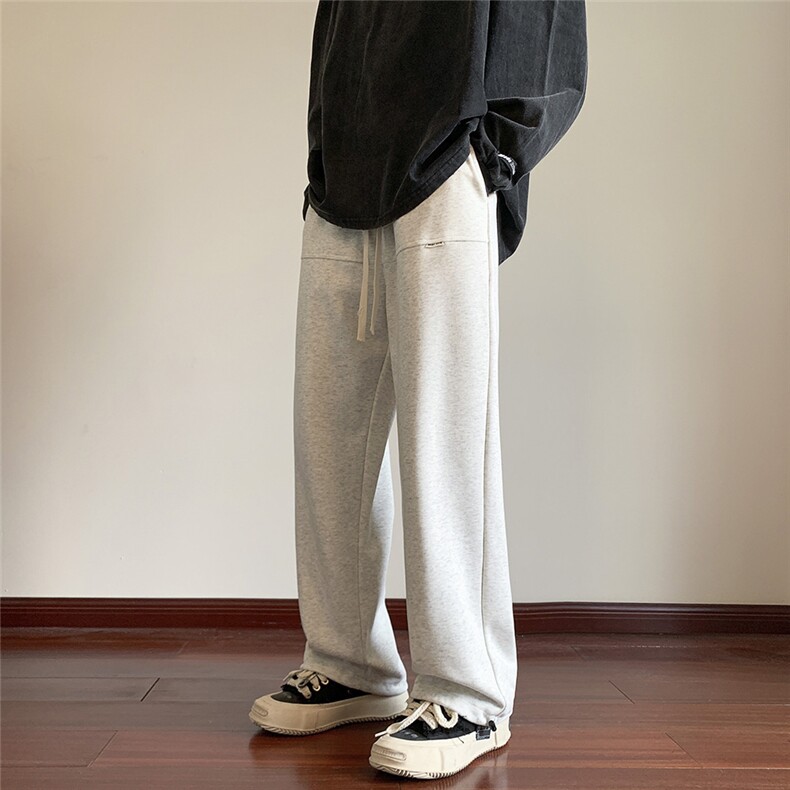 抖音直播得物 2025秋冬港风新品纯色运动裤卫裤K007P45加绒P55图片
