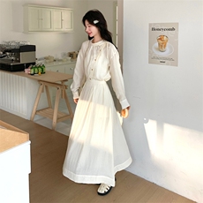 【现货】风纯色气质两件套连衣裙半身裙2C081-8506P155K238，女装连衣裙，2C081