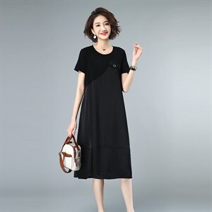 2024夏款新款拼接大码女装连衣裙231款图片