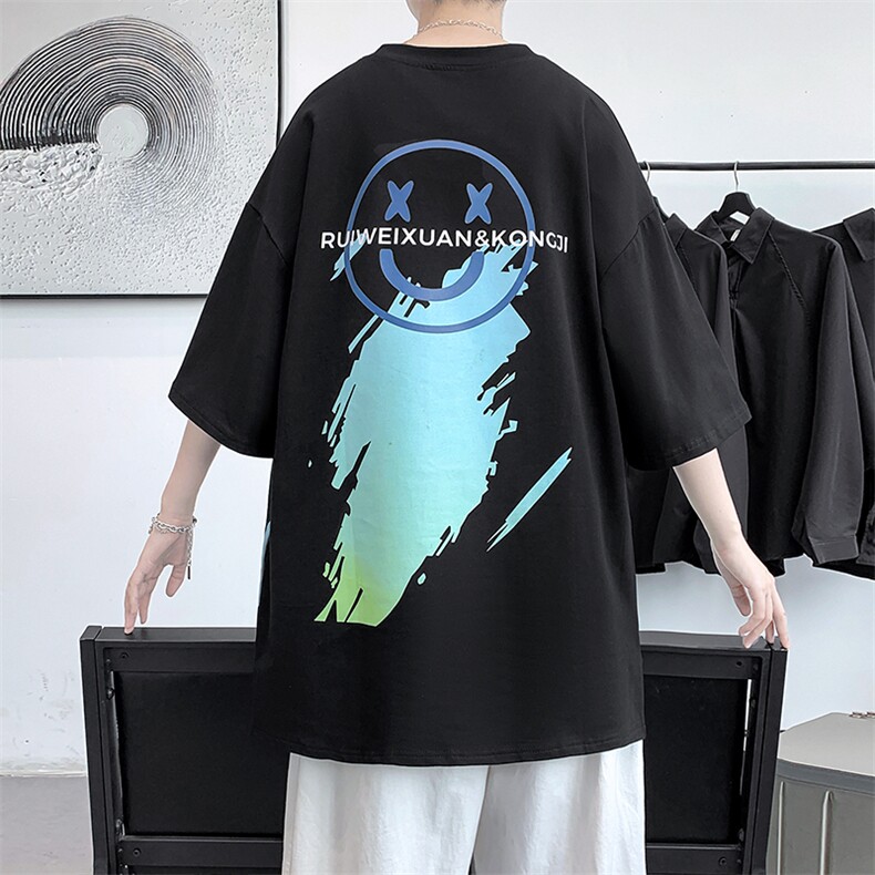 货足7XL-M 2023夏季新款高街美式纯T恤男胖子半袖体恤加肥加大图片
