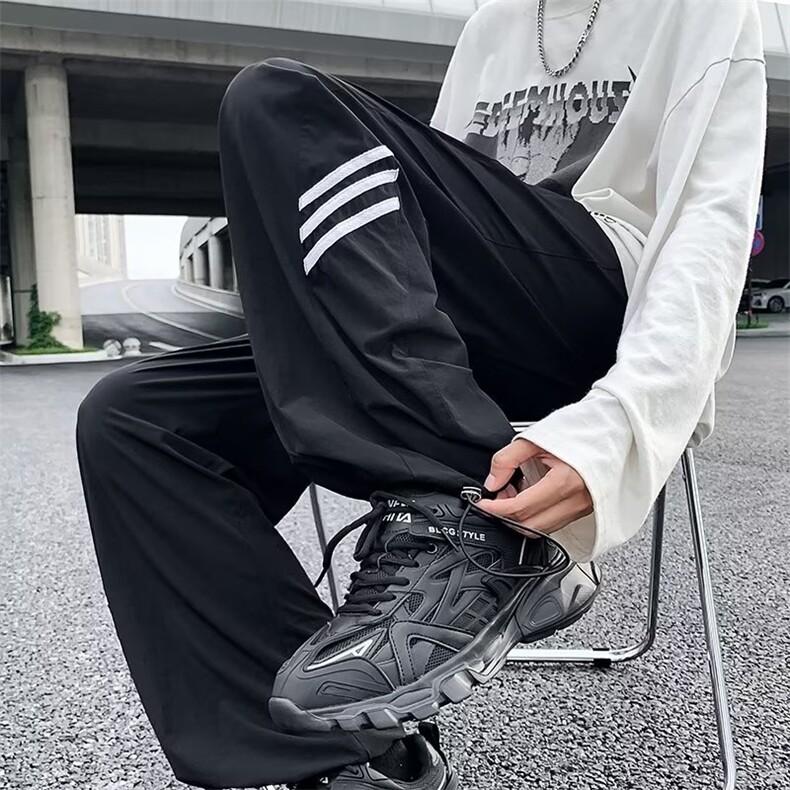 休闲裤男韩版潮流高街拼色运动裤2025秋季新款ins束脚裤K4455-P33,女装休闲裤,星座412