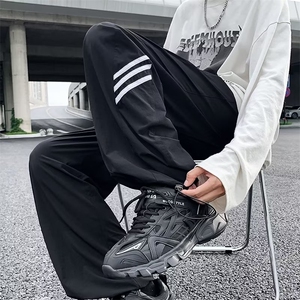 休闲裤男韩版潮流高街拼色运动裤2025秋季新款ins束脚裤K4455-P33
