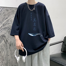Q11261-P30春夏季七分袖t恤男大码五分袖男短袖中袖大皂风，男装T恤，电商A040