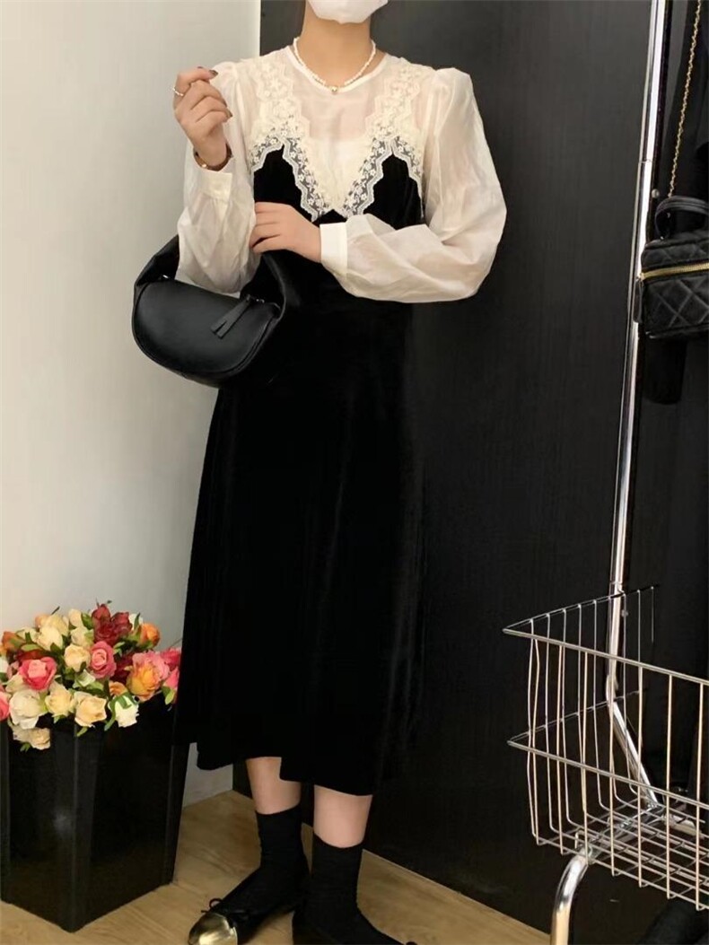 丝绒连衣裙，女装连衣裙，亿炫(5F)